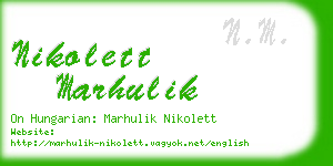 nikolett marhulik business card